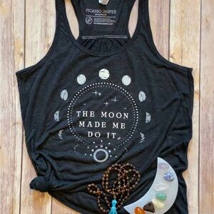 Black Tank Top - Moon Design